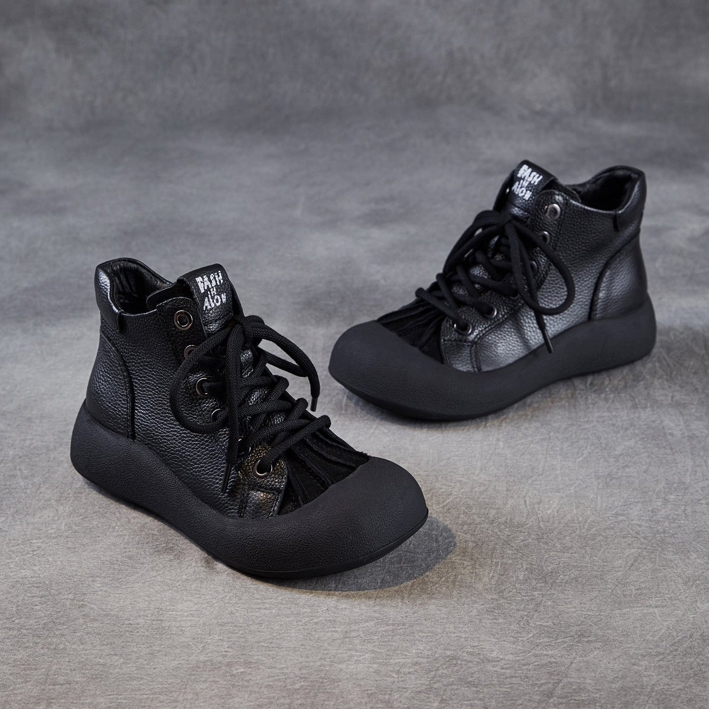 Women's Plain Leather Comfort Casual Flat Ankle Boots