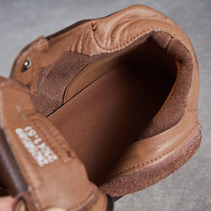 Women's Plain Leather Comfort Casual Flat Ankle Boots