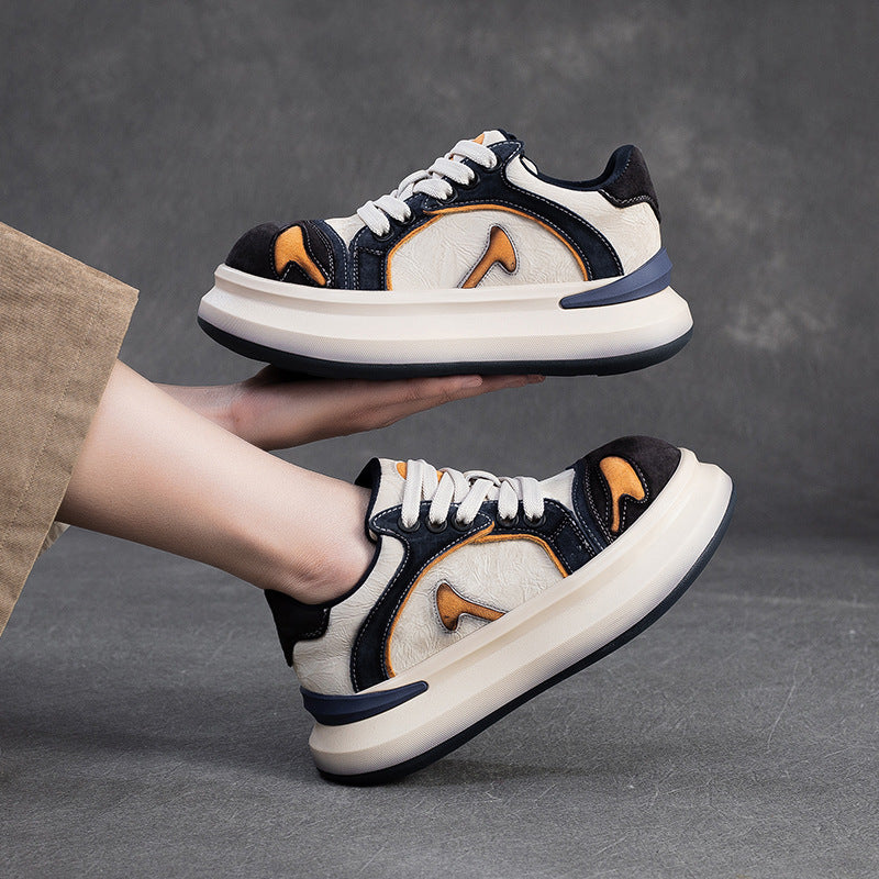 Women's Fashion Color-Blocked Chunky Platform Sneakers