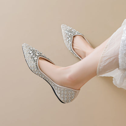 Women's Fashion Elegant Rhinestone Comfort Flats