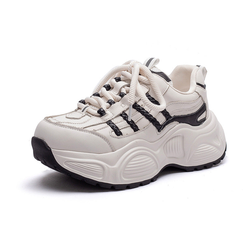 Women's Fashion Quilted Leather Chunky Platform Sneakers