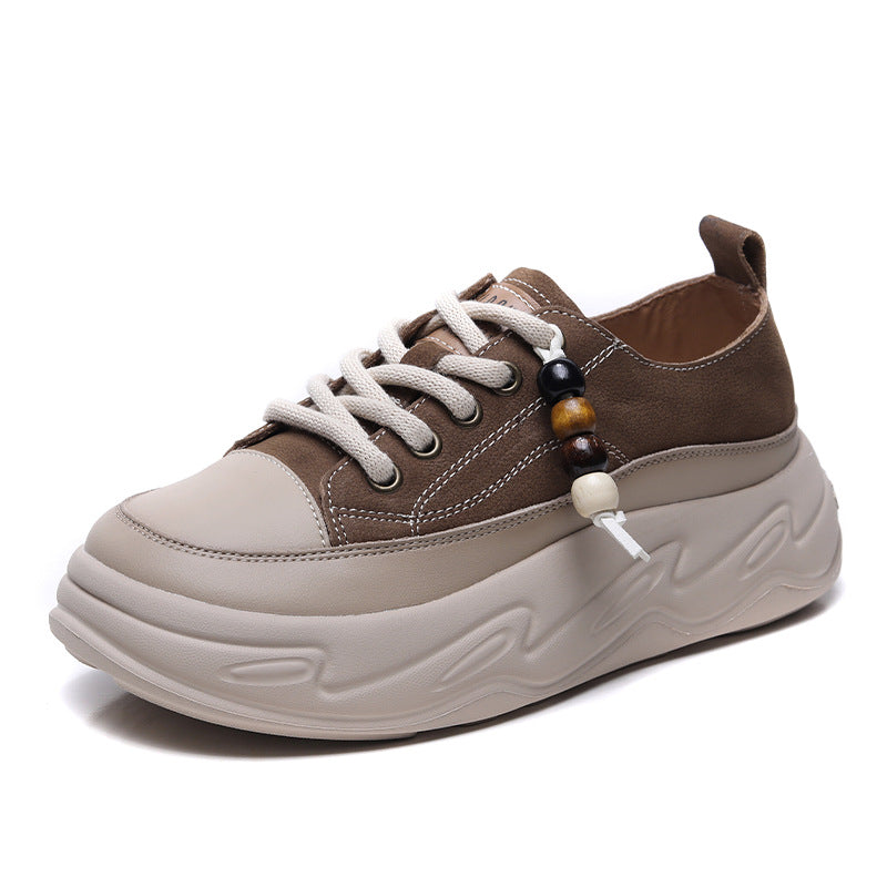 Women's Fashion Leather Platform Casual Shoes-RAIIFY