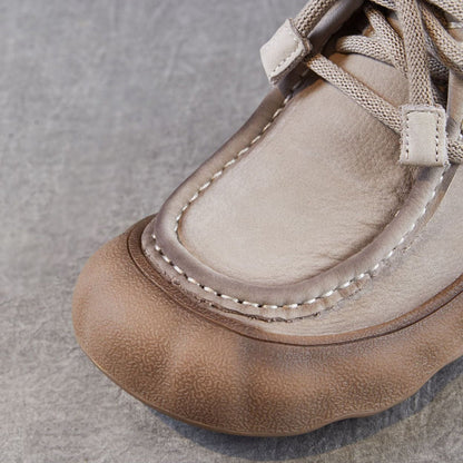 Women's Vintage Leather Casual Flat Ankle Boots