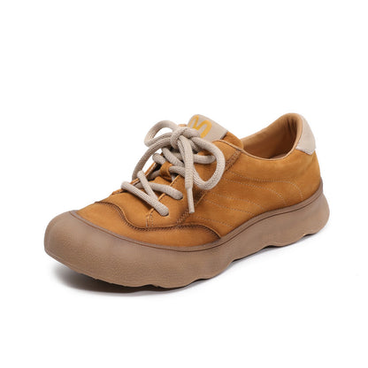 Women's Vintage Leather Lace-up Casual Shoes-RAIIFY