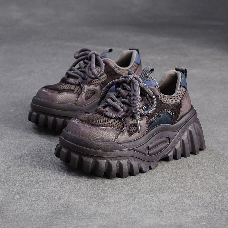 Women's Breathable Mesh Chunky Platform Casual Shoes-RAIIFY