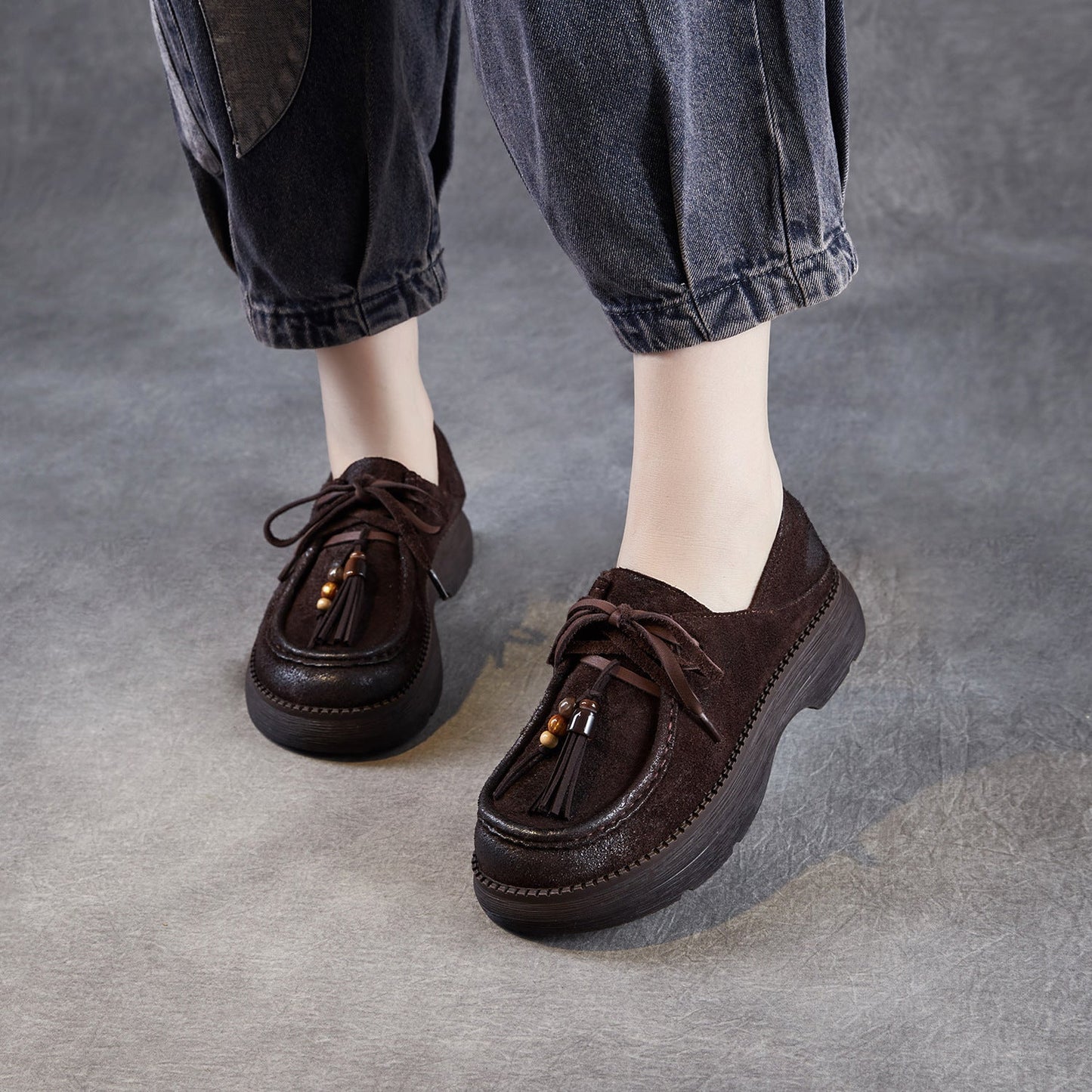 Women's Retro Leather Fringe Casual Shoes