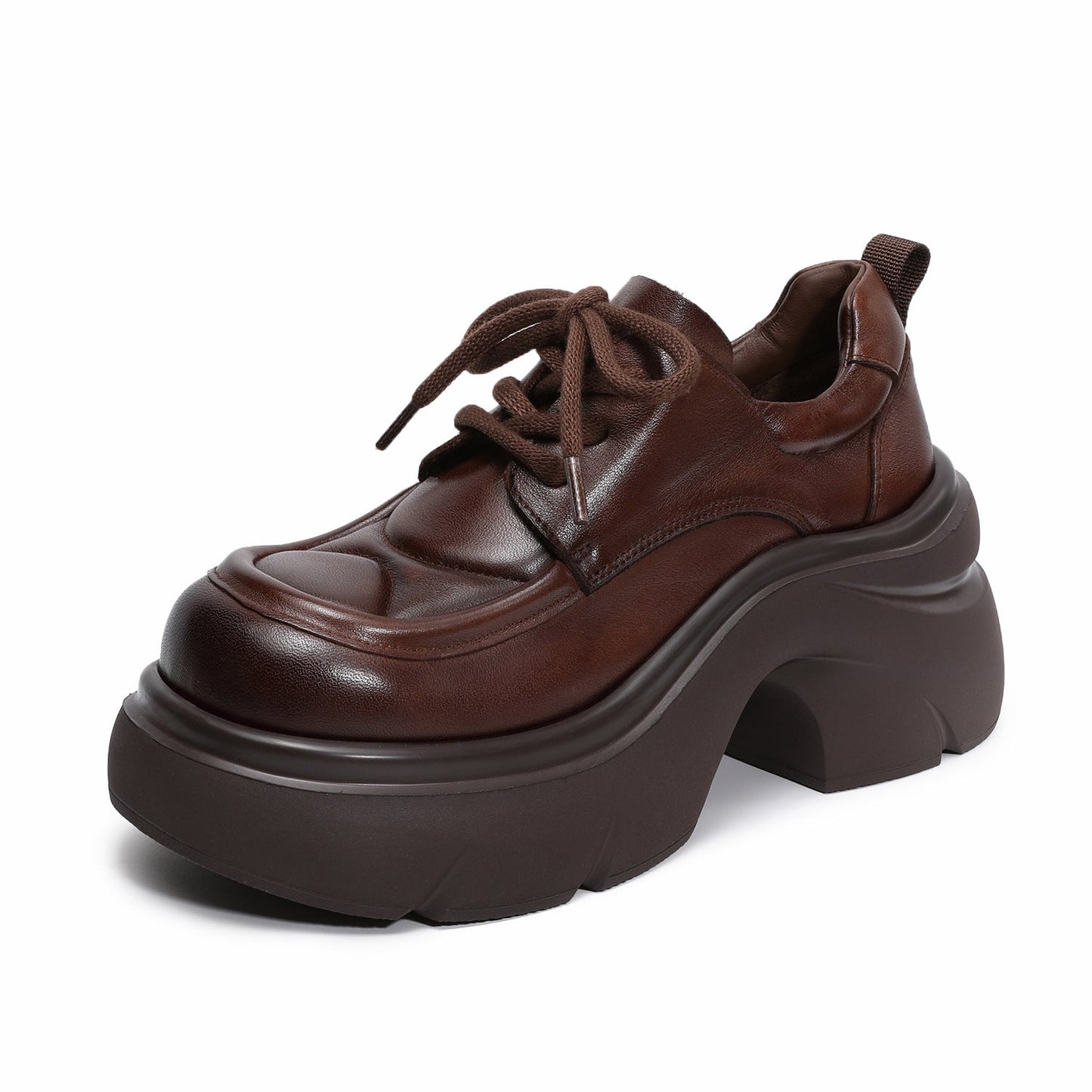 Women's Vintage Chunky Platform Lace-up Loafers-RAIIFY