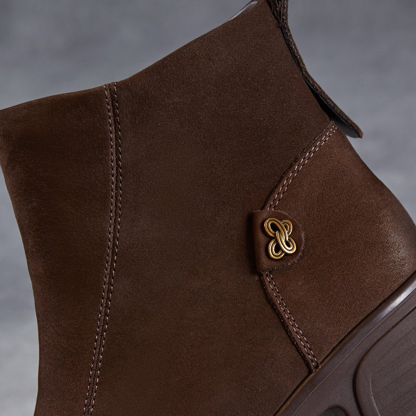 Women's Vintage Leather Chunky Heel Ankle Boots