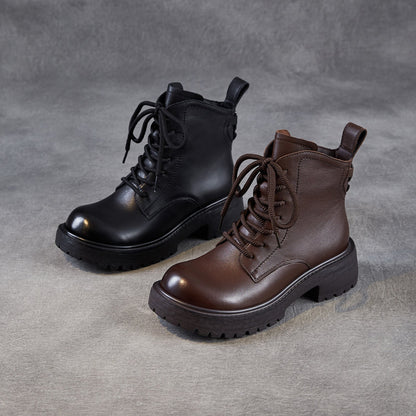 Women's Vintage Classic Leather Ankle Boots