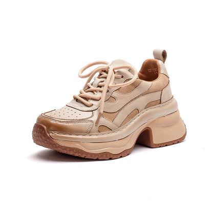 Women's Retro Quilted Leather Chunky Heel Casual Shoes