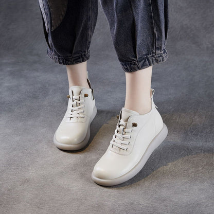 Women's Minimalist Soft Leather Flat Ankle Boots