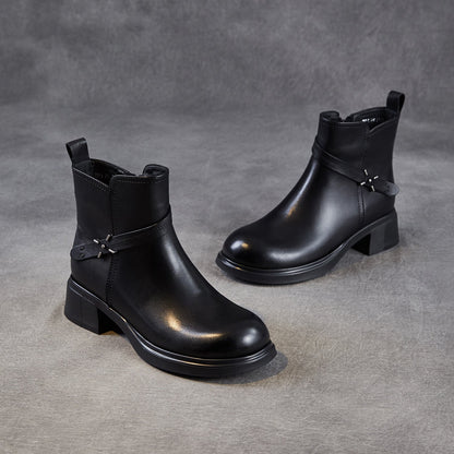 Women's Minimlist Leather Casual Ankle Boots