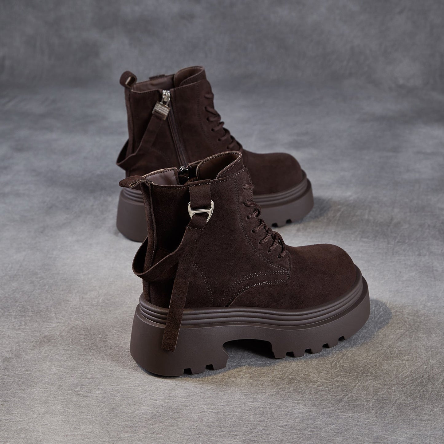 Women's Minimalist Plain Suede Platform Ankle Boots