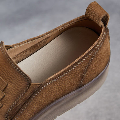 Women's Retro Woven Leather Casual Loafers