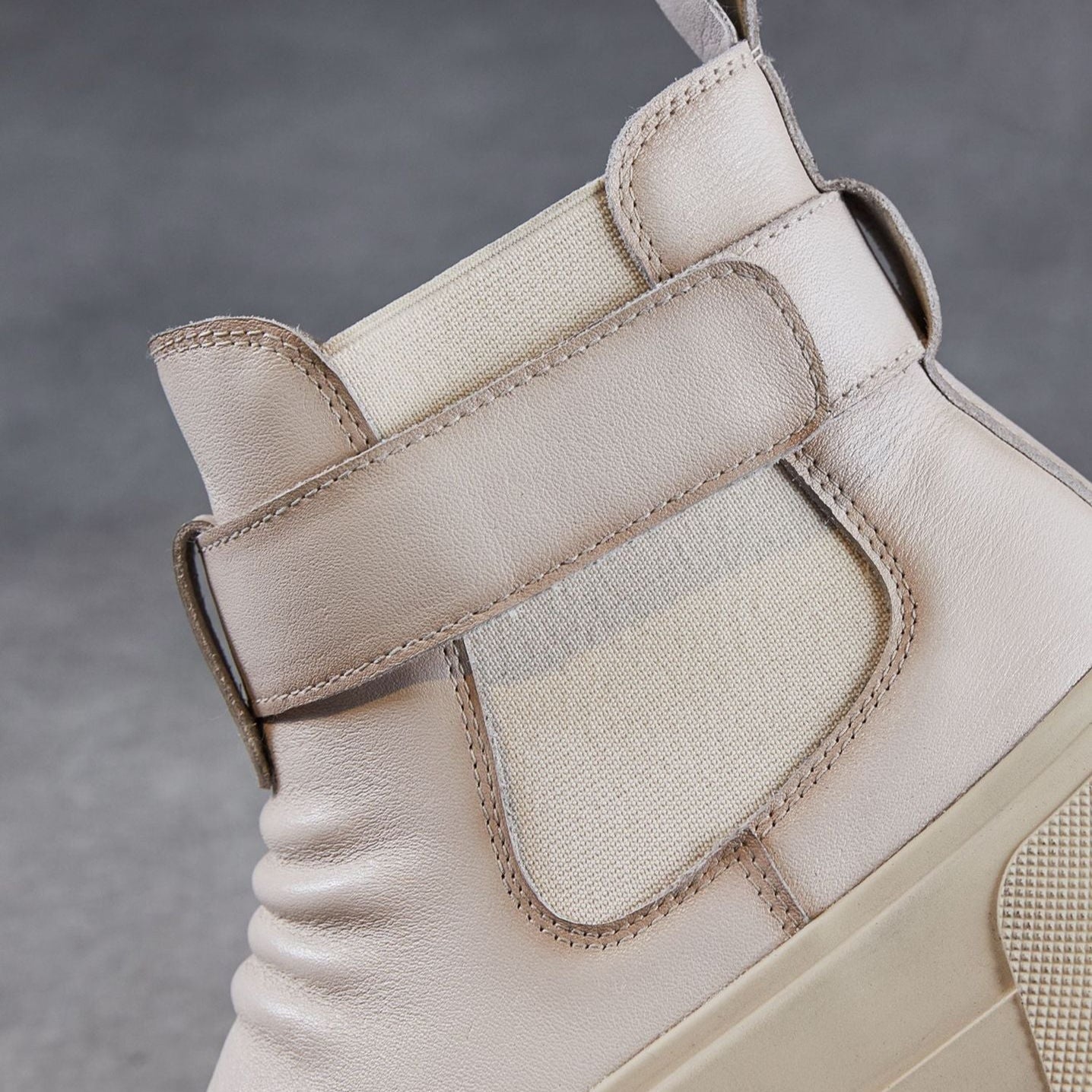 Women's Plain Leather Casual Ankle Boots