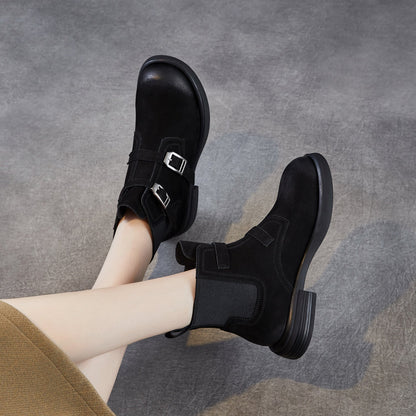 Women's Retro Suede Flat Ankle Boots