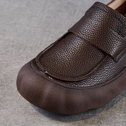 Women's Retro Soft Leather Flat Casual Loafers