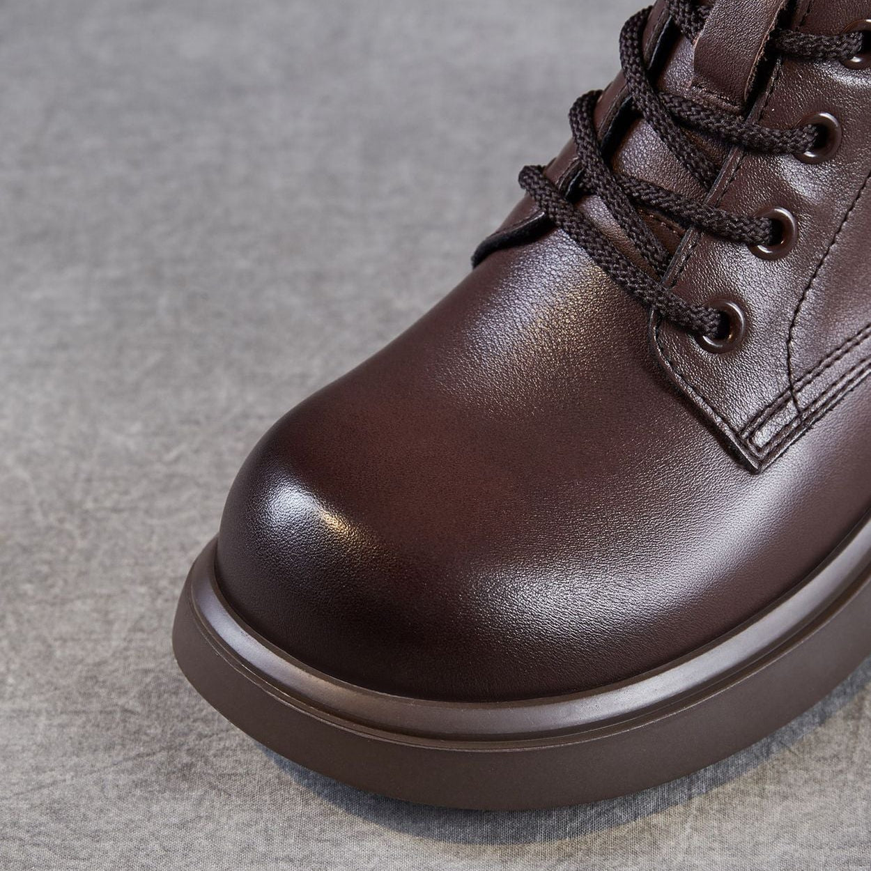 Women's Plain Quilted Leather Casual Ankle Boots