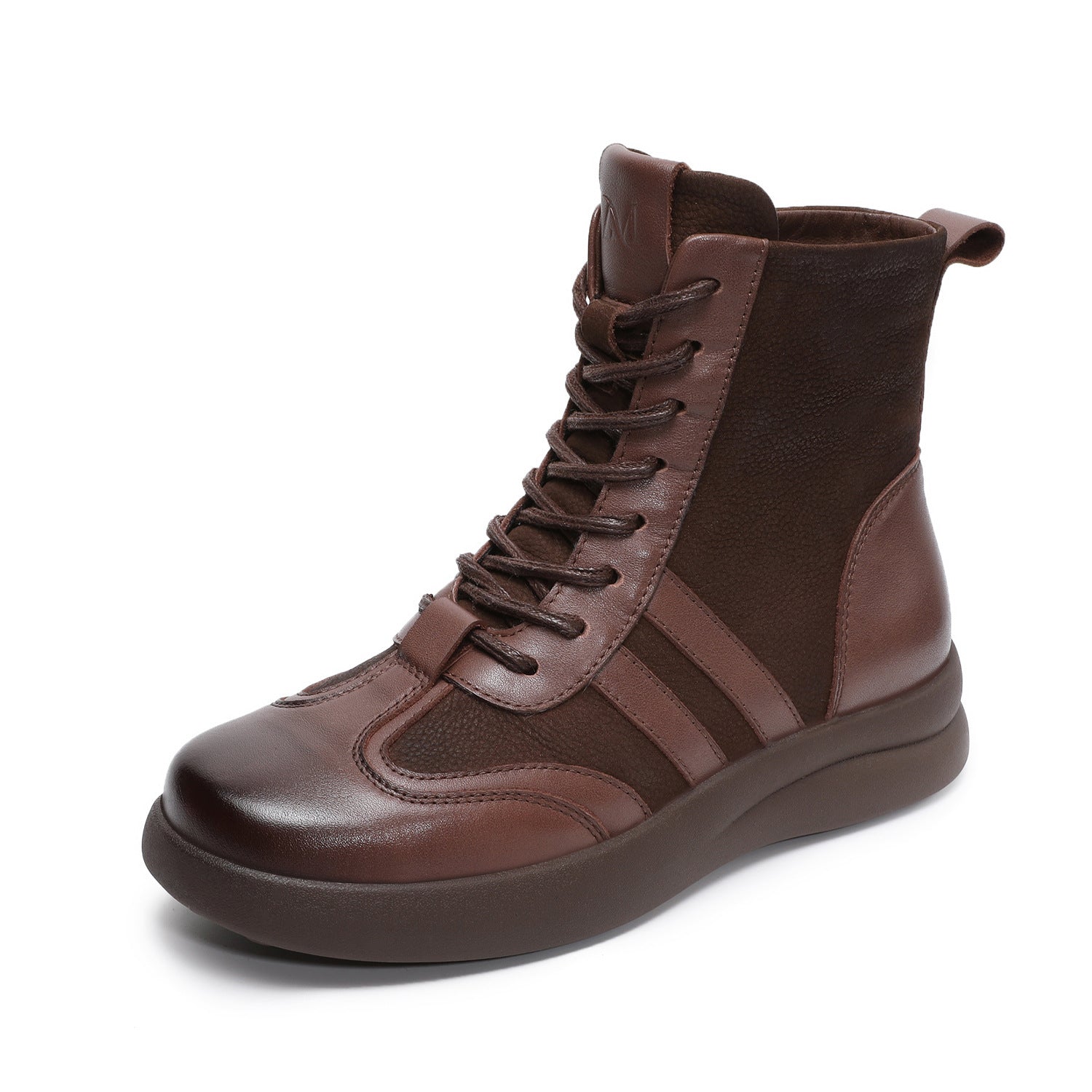 Women's Vintage Patchwork Leather Flat Casual Boots-RAIIFY