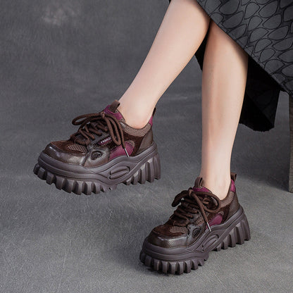 Women's Breathable Mesh Chunky Platform Casual Shoes