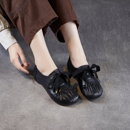 Women's Handmade Vintage Leather Lace-up Casual Shoes