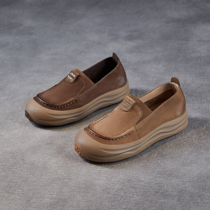 Women's Retro Suede Leather Slip-on Loafers