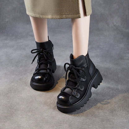 Women's Vintage Quilted Leather Casual Ankle Boots