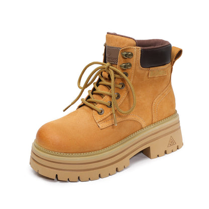 Women's Cowhide Fashion Ankle Motorcycle Boots-RAIIFY