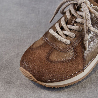 Women's Retro Quilted Leather Casual Sneakers