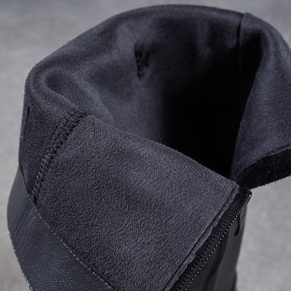 Women's Plain Soft Cowhide Comfort Riding Boots