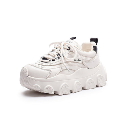 Women's Fashion Quilted Leather Platform Sneakers
