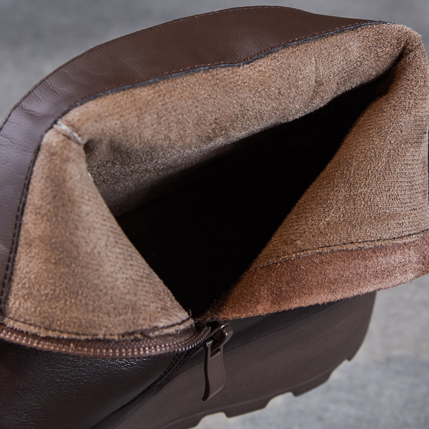 Women's Vintage Plain Leather Chunky Platform Ankle Boots