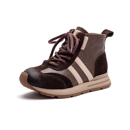 Women's Fashion Color-Blocked Flat Ankle Boots