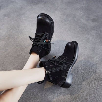 Women's Vintage Plain Suede Ankle Boot