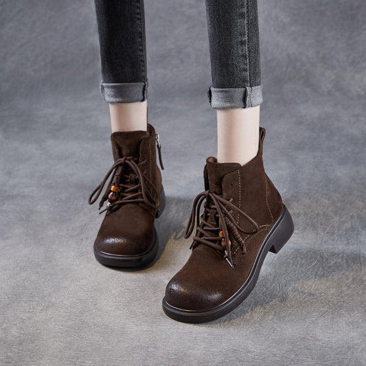 Women's Vintage Plain Suede Ankle Boot