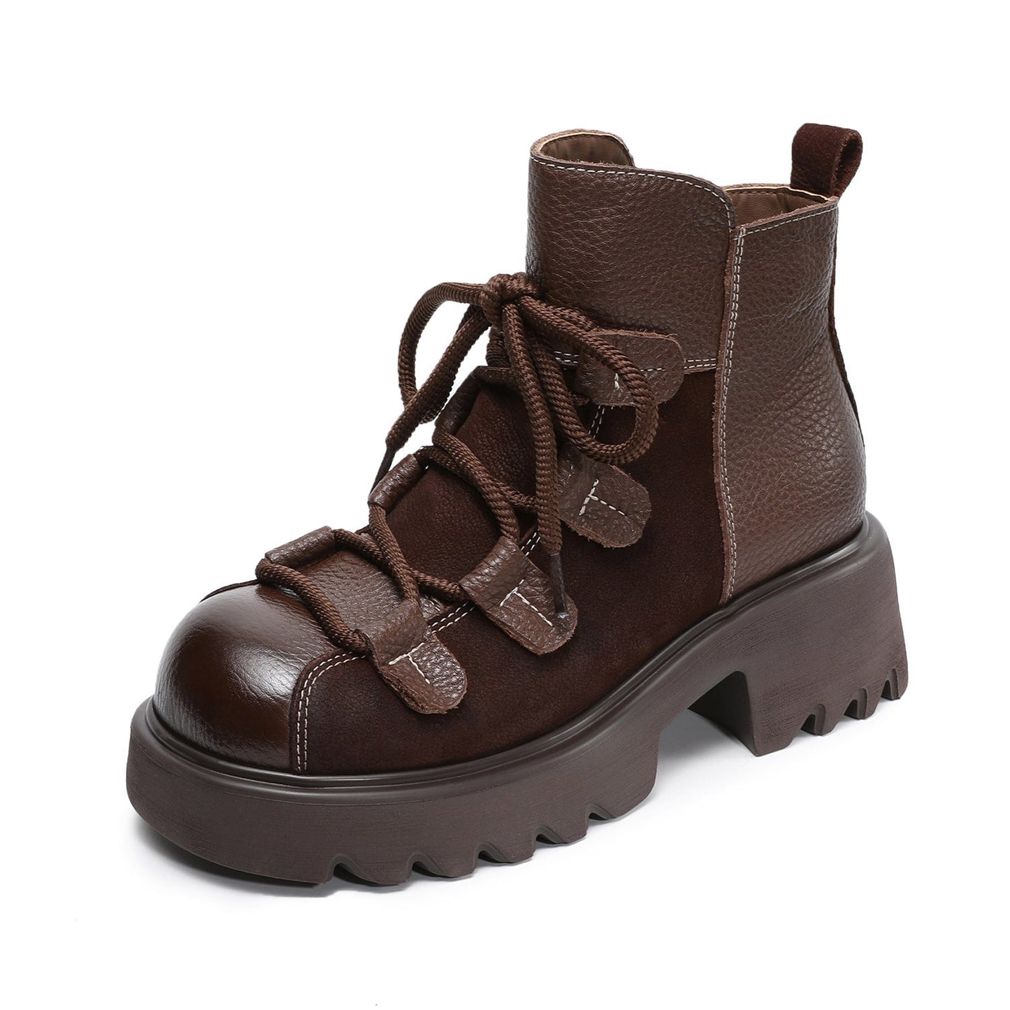 Women's Vintage Quilted Leather Casual Ankle Boots-RAIIFY