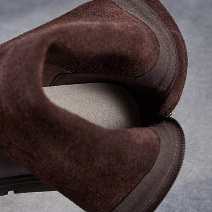 Women's Retro Leather Back Zipper Minimalist Boots