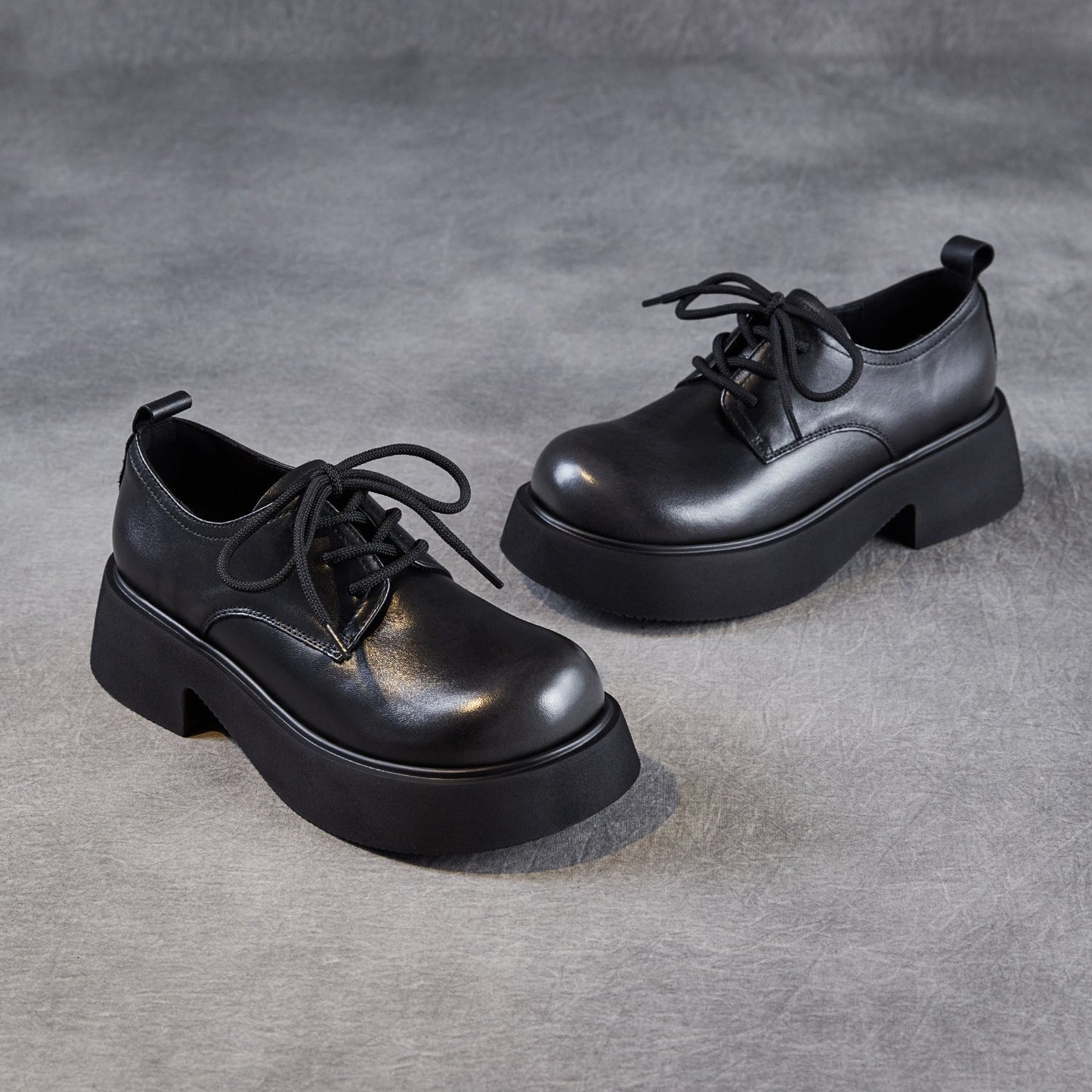 Women's Leather Platform Oxfords Casual Shoes