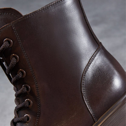 Women's Vintage Classic Leather Platform Boots