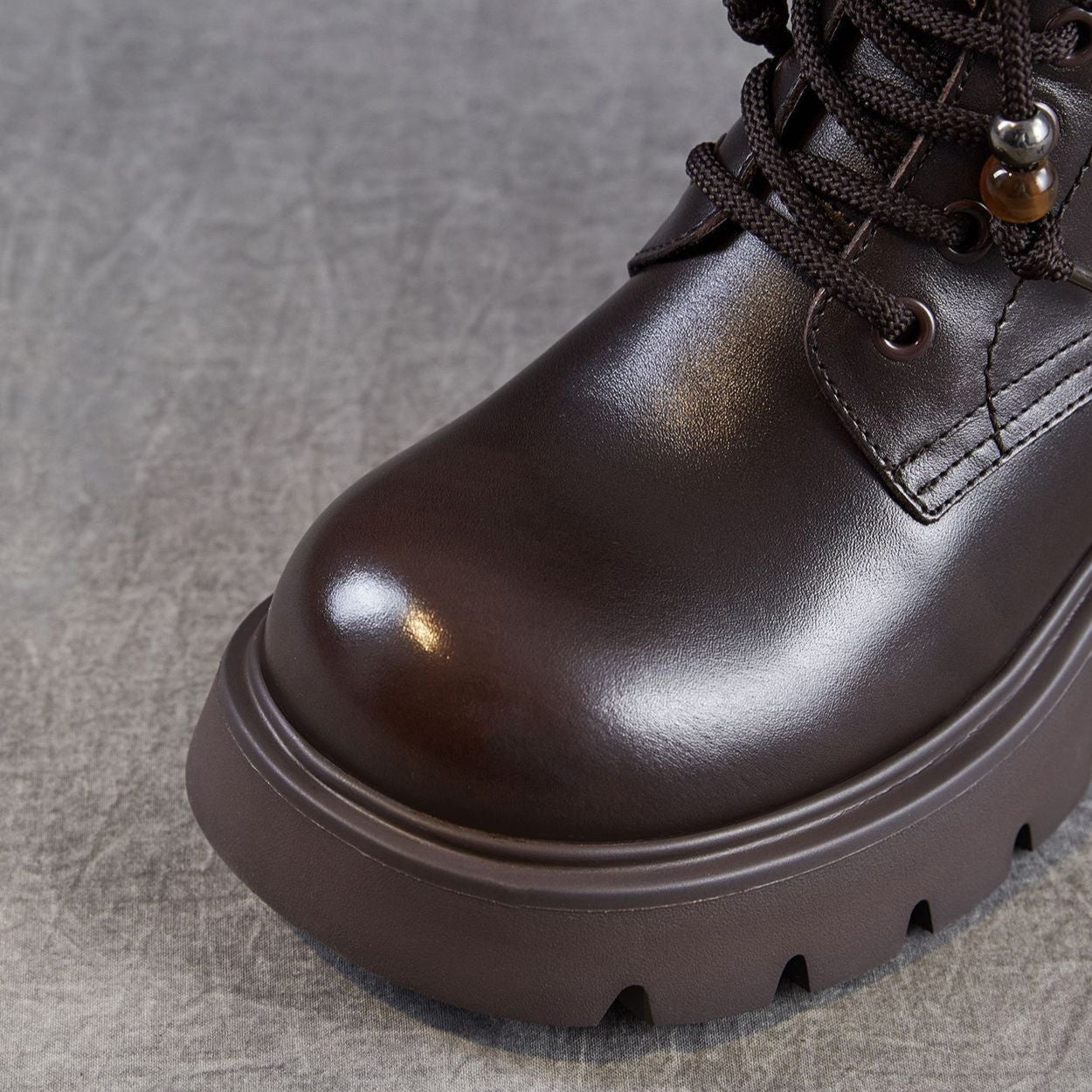 Women's Vintage Leather Chunky Heel Boots