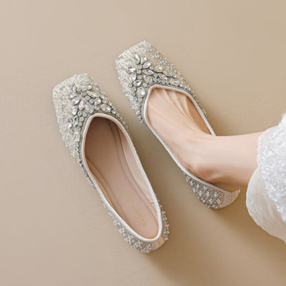 Women's Fashion Elegant Rhinestone Comfort Flats