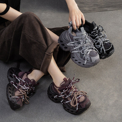 Women's Stylish Rhinestone Chunky Platform Dad Sneakers