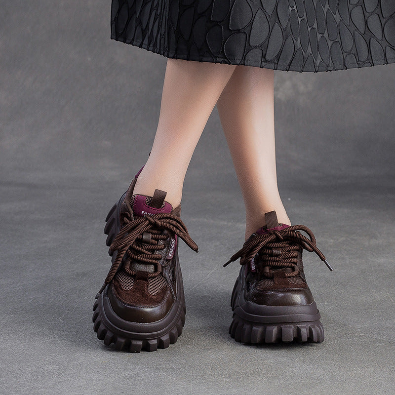 Women's Breathable Mesh Chunky Platform Casual Shoes