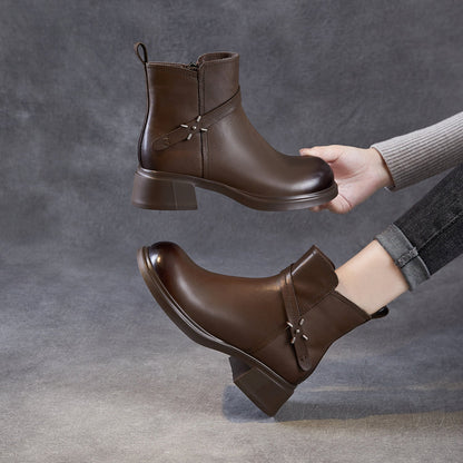 Women's Minimlist Leather Casual Ankle Boots