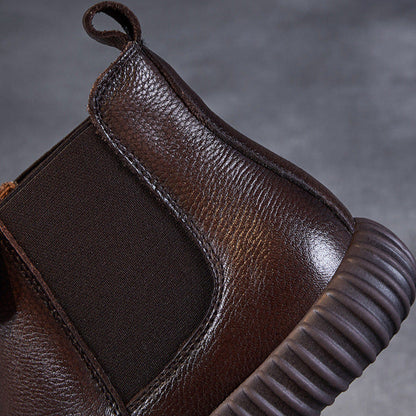 Women's Minimalist Leather Flat Ankle Boots