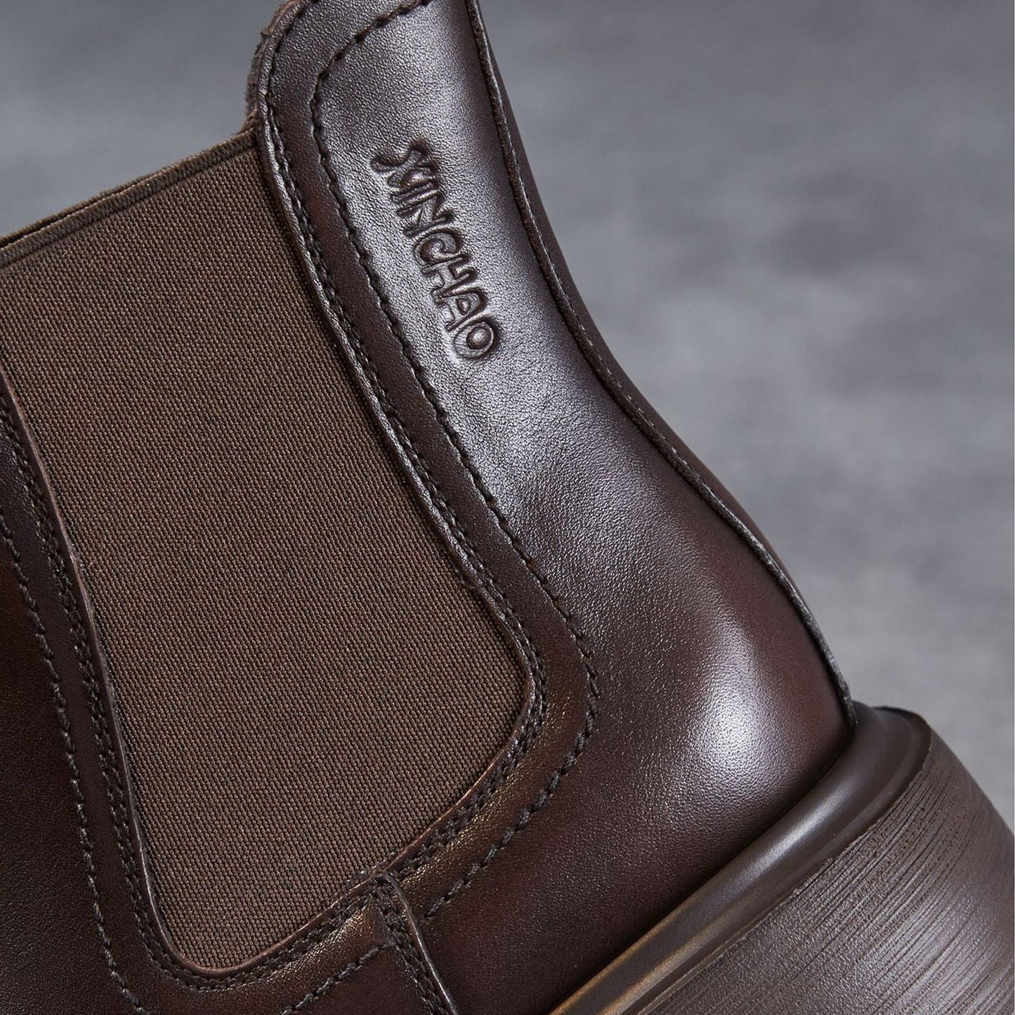 Women's Retro Leather Slip-on Platform Ankle Boots