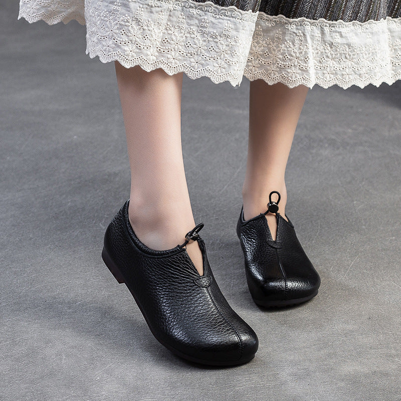 Women's Minimalist Retro Plain Leather Casual Flats