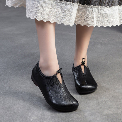 Women's Minimalist Retro Plain Leather Casual Flats