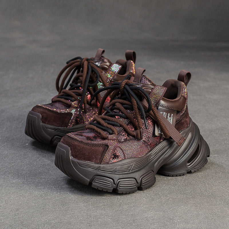 Women's Retro Breathable Casual Chunky Platform Sneakers-RAIIFY