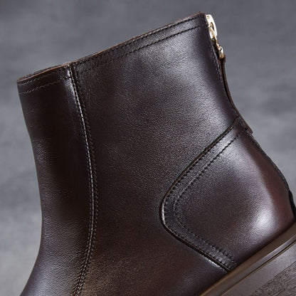 Women's Retro Plain Leather Minimalist Ankle Boots